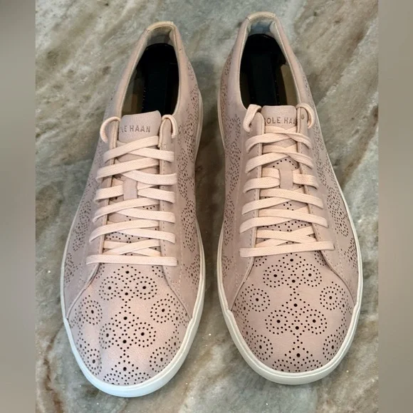 Women’s COLE HAAN Grand OS perforated pink blush leather sneakers-Size 10 - Picture 6 of 10